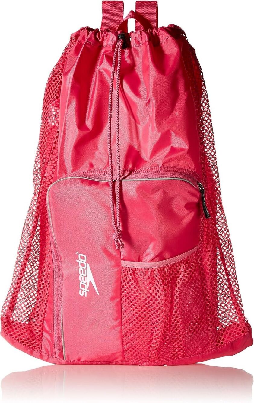 Speedo Unisex-Adult Drawstring Deluxe Ventilator Mesh Equipment Bag - Fuchsia